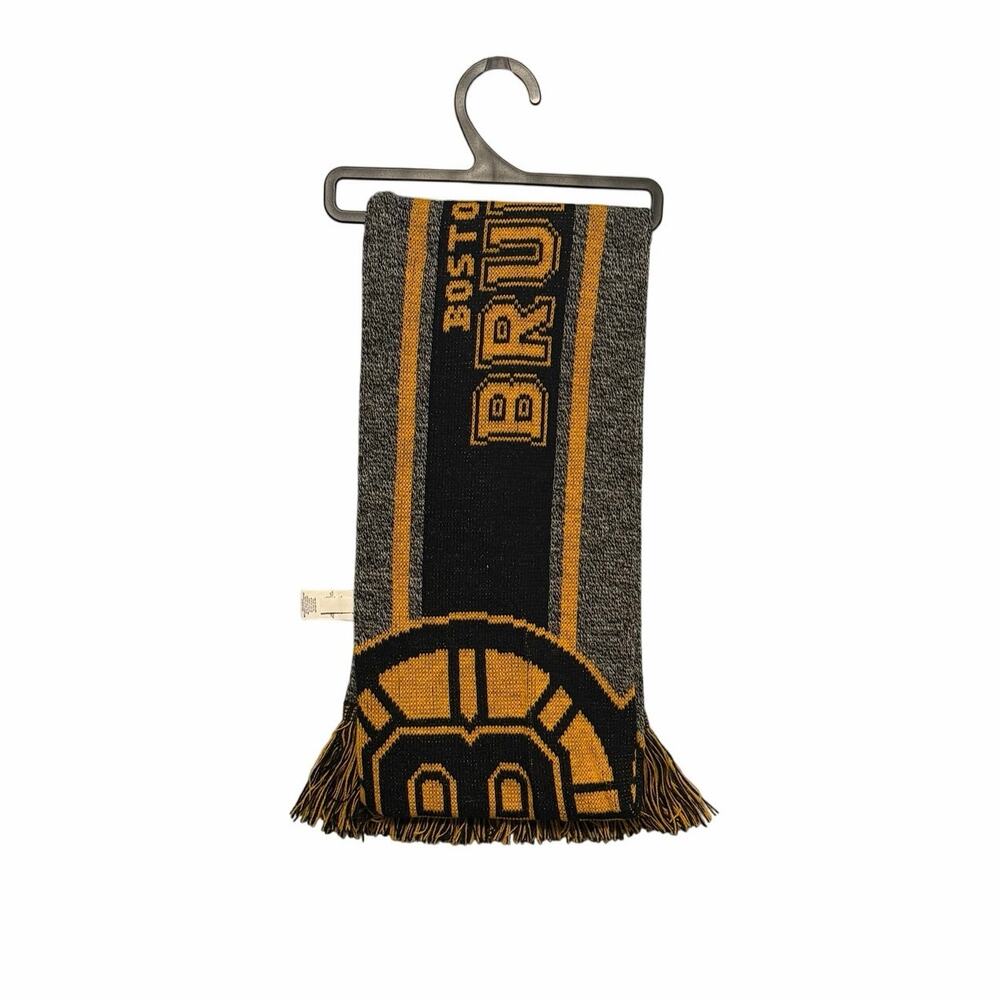 Boston Bruins Hockey NHL Scarf Black, Yellow, Grey NWT